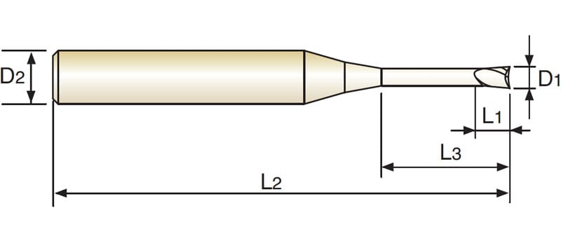 Фреза концевая твердосплавная 4G MILL с 2-мя зубьями (спираль 30°) с удлиненной шейкой