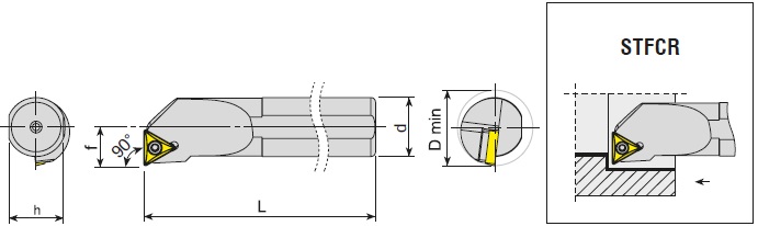 Токарная державка внутренняя твердосплавная с внутренним подводом СОЖ E10M STFCR 09