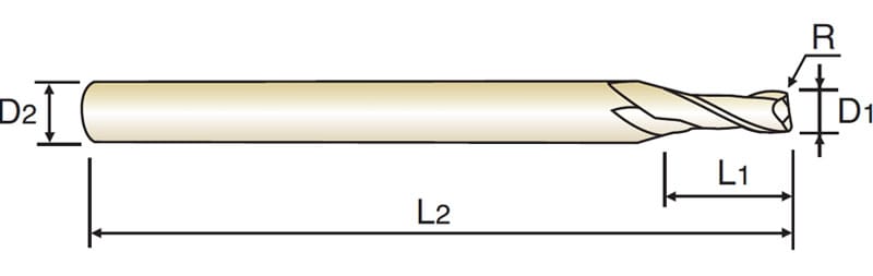 Фреза концевая твердосплавная радиусная 4G MILL с 2-мя зубьями (спираль 30°) хвоставик 4 мм.